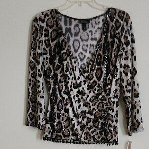 Dress Barn Collection Leopard Print Elegant Formal Top